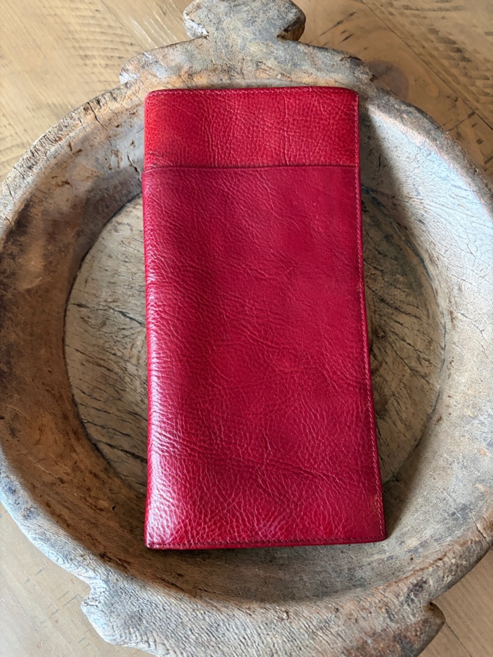 NEW Wilsons Italian Leather Pelle Studio Cranberry Red Italian Wallet Portfolio